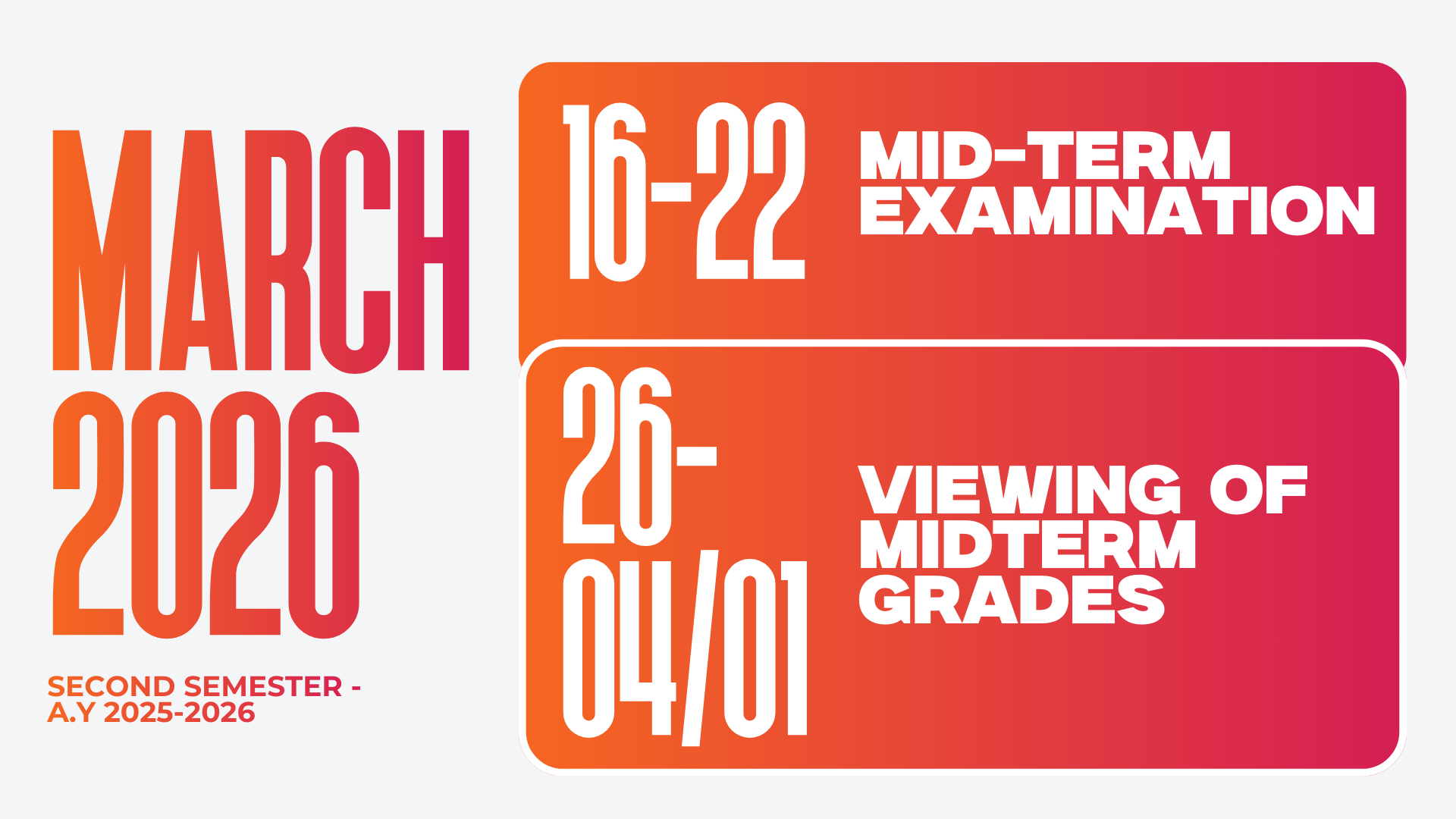 Academic Calendar Page